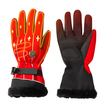 перезаряжаемые батарея 3.7V нагрела Mittens лыжи нагрела ткань Lycra женщин перчаток лыжи для спорт зимы на открытом воздухе