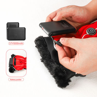 перезаряжаемые батарея 3.7V нагрела Mittens лыжи нагрела ткань Lycra женщин перчаток лыжи для спорт зимы на открытом воздухе