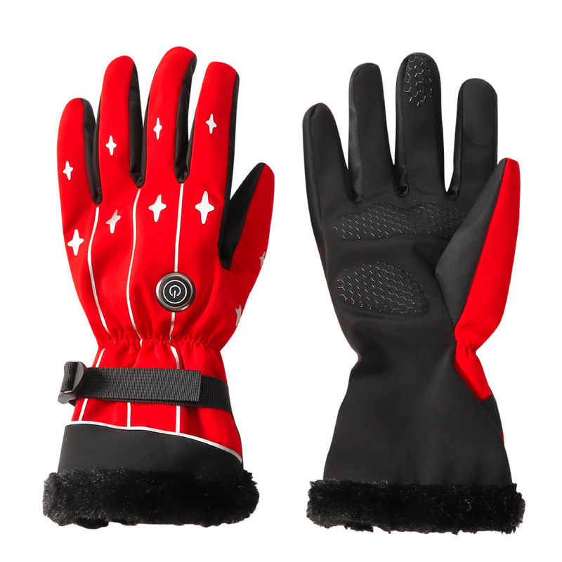 перезаряжаемые батарея 3.7V нагрела Mittens лыжи нагрела ткань Lycra женщин перчаток лыжи для спорт зимы на открытом воздухе